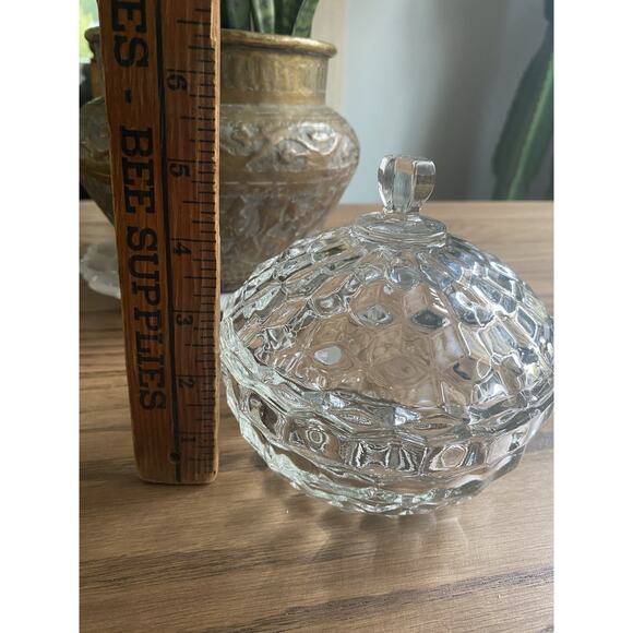 Vintage Fostoria American Cubist Lidded Candy Dish Covered Dish - Picture 4 of 5